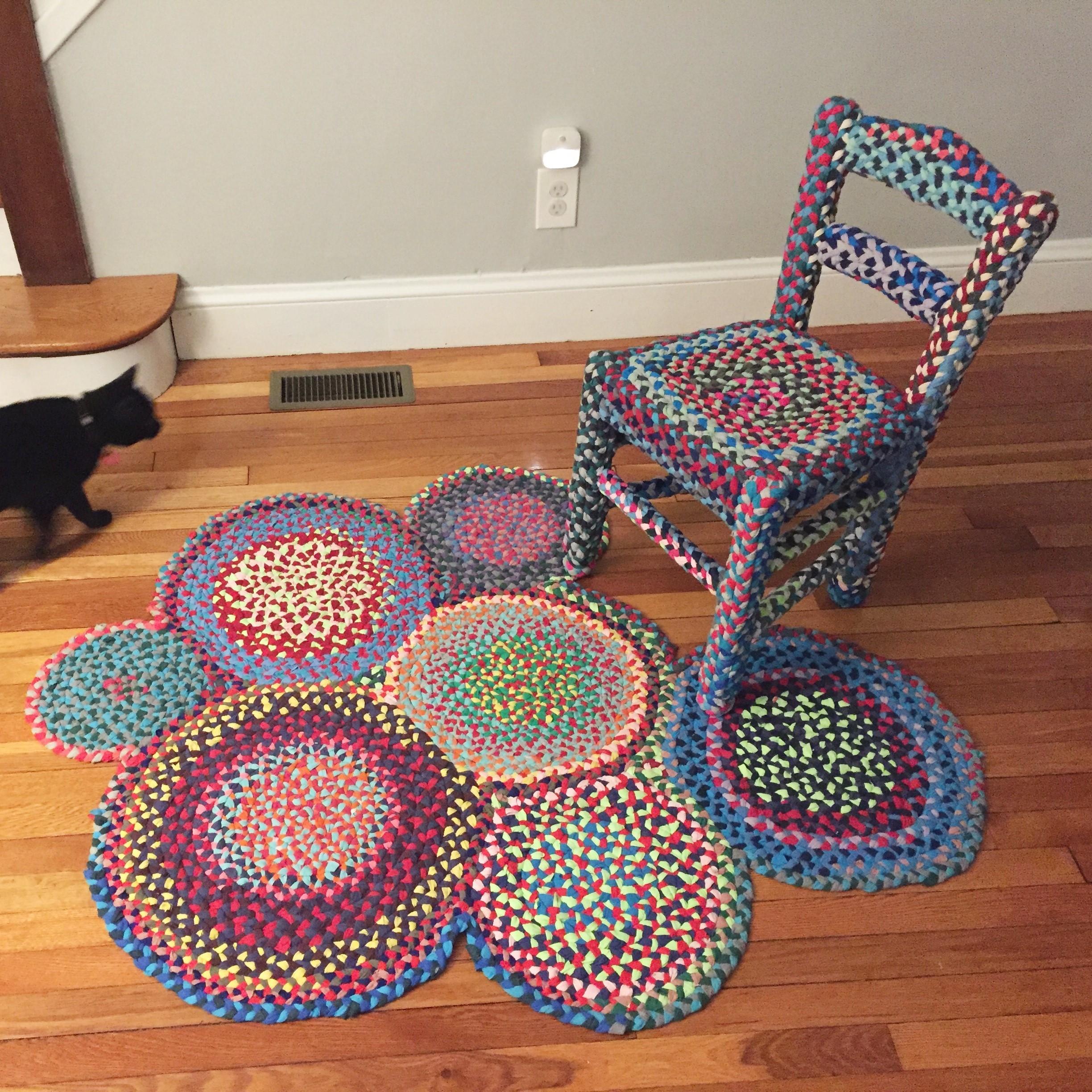 rag rug with chair