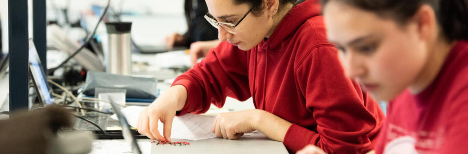 A student selects components