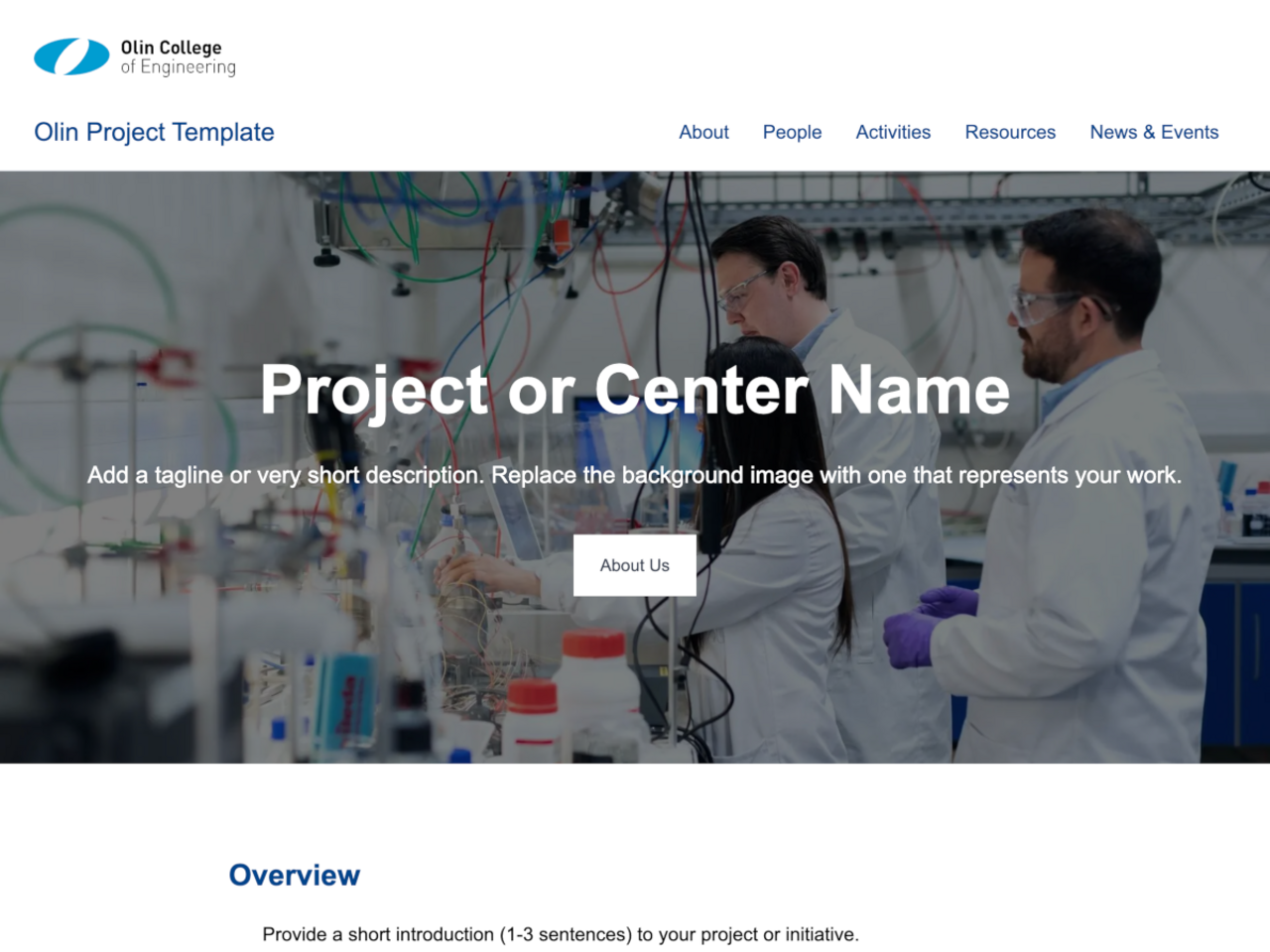 Olin Project Template screenshot